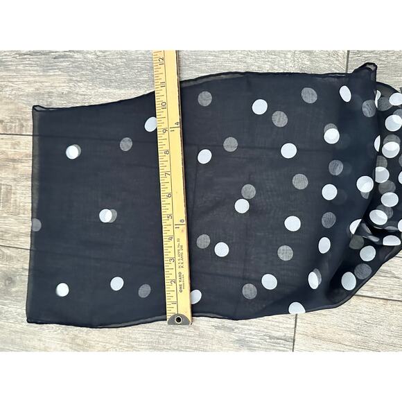 Echo Women's Black White Tubular 100% Silk Polka Dot Scarf - Picture 4 of 6